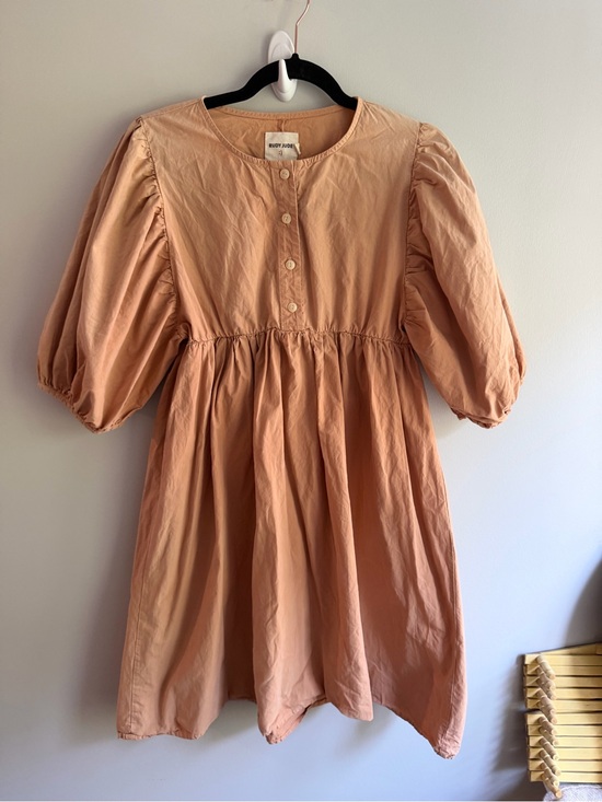 Rudy Jude Dresses & Skirts - Rudy Jude Rust-Tan Puff Sleeve Smock Dress